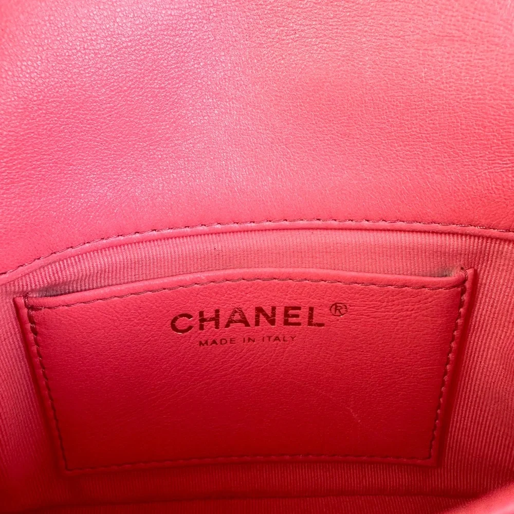 CHANEL MINI RECTANGULAR FLAP BAG PINK LAMBSKIN GHW - Picture 9 of 11